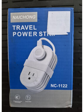 NAICHONG NC-1122 Pocket Size Power Strip, Wrapped Cord, Purple, 1 Outlet